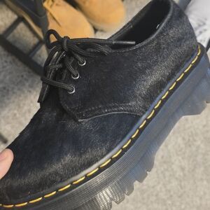 Dr. Martens Black Hair-On Leather Derbys